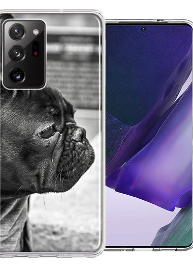 Samsung Galaxy Note 20 Ultra Black French Bulldog Double Layer Phone Case Cover