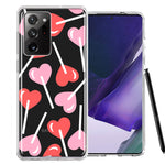 Samsung Galaxy Note 20 Ultra Heart Suckers Lollipop Valentines Day Candy Lovers Double Layer Phone Case Cover