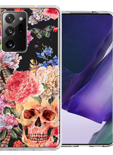 For Samsung Galaxy Note 20 Ultra Indie Spring Peace Skull Feathers Floral Butterfly Flowers Phone Case Cover