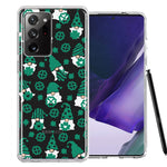 Samsung Galaxy Note 20 Ultra Lucky Green St Patricks Day Cute Gnomes Shamrock Polkadots Double Layer Phone Case Cover