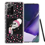 Samsung Galaxy Note 20 Ultra Pink Dead Valentine Skull Frap Hearts If I had Feelings They'd Be For You Love Double Layer Phone Case Cover