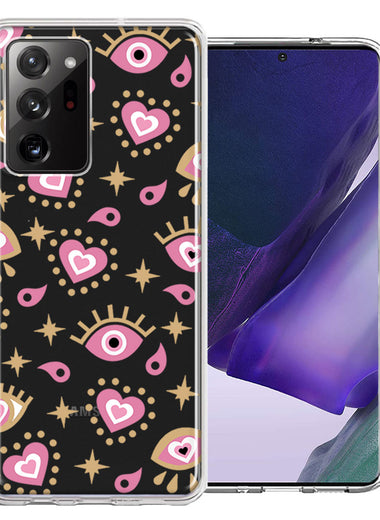 Samsung Galaxy Note 20 Ultra Pink Evil Eye Lucky Love Law Of Attraction Design Double Layer Phone Case Cover