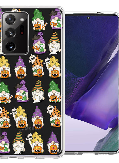 Samsung Galaxy Note 20 Ultra Spooky Halloween Gnomes Cute Characters Holiday Seasonal Pumpkins Candy Ghosts Double Layer Phone Case Cover
