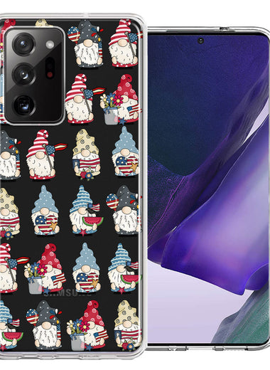 Samsung Galaxy Note 20 Ultra USA Fourth Of July American Summer Cute Gnomes Patriotic Parade Double Layer Phone Case Cover