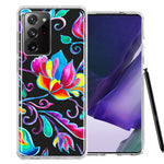 For Samsung Galaxy Note 20 Ultra Bright Colors Rainbow Water Lilly Floral Phone Case Cover