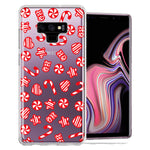 Samsung Galaxy Note 9 Christmas Winter Red White Peppermint Candies Swirls Candycanes Design Double Layer Phone Case Cover