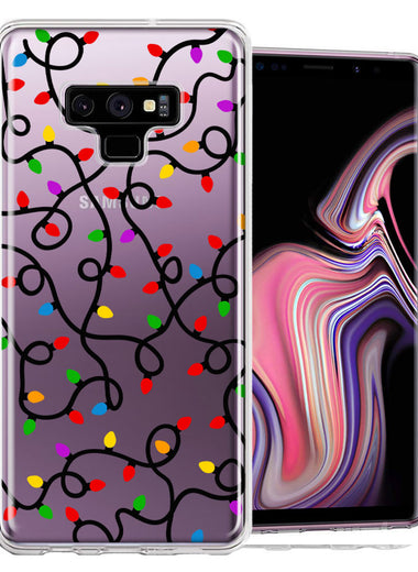 Samsung Galaxy Note 9 Colorful Nostalgic Vintage Christmas Holiday Winter String Lights Design Double Layer Phone Case Cover