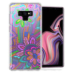 Samsung Galaxy Note 9 Colorful Summer Flowers Doodle Art Design Double Layer Phone Case Cover