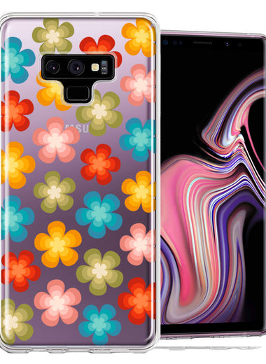Samsung Galaxy Note 9 Groovy Gradient Retro Color Flowers Double Layer Phone Case Cover