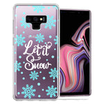 Samsung Galaxy Note 9 Christmas Holiday Let It Snow Winter Blue Snowflakes Design Double Layer Phone Case Cover