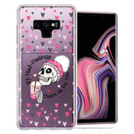 Samsung Galaxy Note 9 Pink Dead Valentine Skull Frap Hearts If I had Feelings They'd Be For You Love Double Layer Phone Case Cover