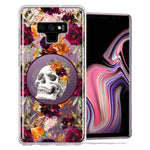 Samsung Galaxy Note 9 Romance Is Dead Valentines Day Halloween Skull Floral Autumn Flowers Double Layer Phone Case Cover