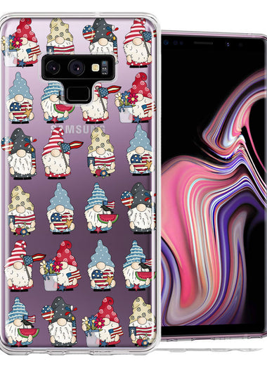 Samsung Galaxy Note 9 USA Fourth Of July American Summer Cute Gnomes Patriotic Parade Double Layer Phone Case Cover