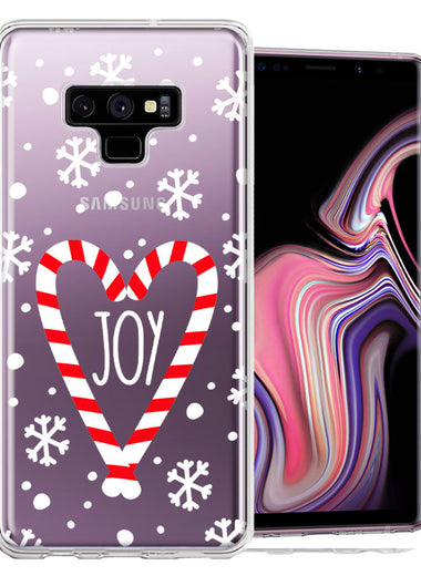 Samsung Galaxy Note 9 Winter Joy Snow Peppermint Candy Cane Heart Festive Christmas Double Layer Phone Case Cover
