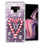 Samsung Galaxy Note 9 Winter Joy Snow Peppermint Candy Cane Heart Festive Christmas Double Layer Phone Case Cover