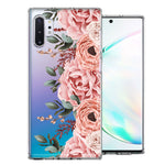 For Samsung Galaxy Note 10 Blush Pink Peach Spring Flowers Peony Rose Phone Case Cover