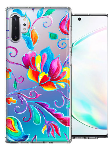 For Samsung Galaxy Note 10 Bright Colors Rainbow Water Lilly Floral Phone Case Cover