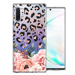 For Samsung Galaxy Note 10 Plus Classy Blush Peach Peony Rose Flowers Leopard Phone Case Cover