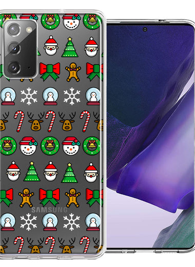 Samsung Galaxy Note 20 Classic Christmas Polka Dots Santa Snowman Reindeer Candy Cane Design Double Layer Phone Case Cover