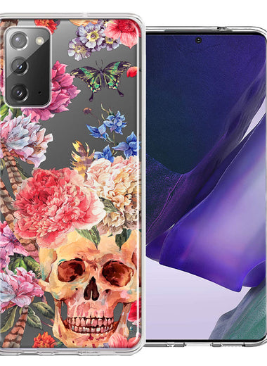 For Samsung Galaxy Note 20 Indie Spring Peace Skull Feathers Floral Butterfly Flowers Phone Case Cover