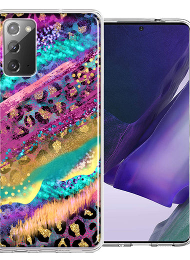 Samsung Galaxy Note 20 Leopard Paint Colorful Beautiful Abstract Milkyway Double Layer Phone Case Cover
