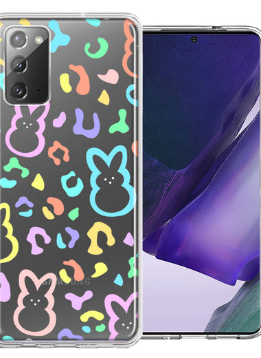 Samsung Galaxy Note 20 Leopard Easter Bunny Candy Colorful Rainbow Double Layer Phone Case Cover