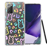 Samsung Galaxy Note 20 Leopard Easter Bunny Candy Colorful Rainbow Double Layer Phone Case Cover
