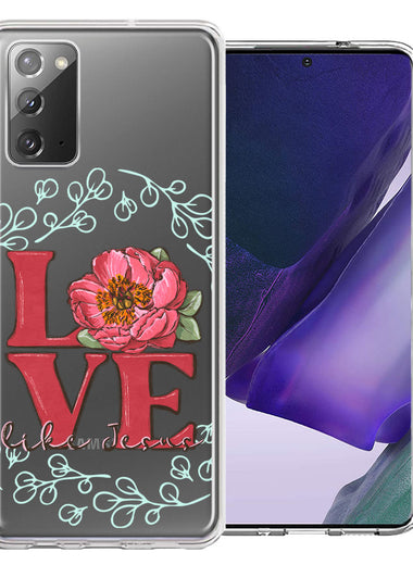 Samsung Galaxy Note 20 Love Like Jesus Flower Text Christian Double Layer Phone Case Cover