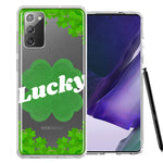 Samsung Galaxy Note 20 Lucky St Patrick's Day Shamrock Green Clovers Double Layer Phone Case Cover