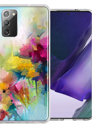 For Samsung Galaxy Note 20 Watercolor Flowers Abstract Spring Colorful Floral Painting Phone Case Cover