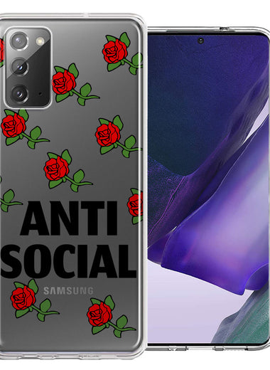 Samsung Galaxy Note 20 Anti Social Roses Design Double Layer Phone Case Cover