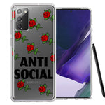 Samsung Galaxy Note 20 Anti Social Roses Design Double Layer Phone Case Cover