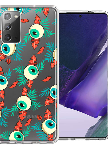 Samsung Galaxy Note 20 Halloween Creepy Tropical Eyeballs Design Double Layer Phone Case Cover