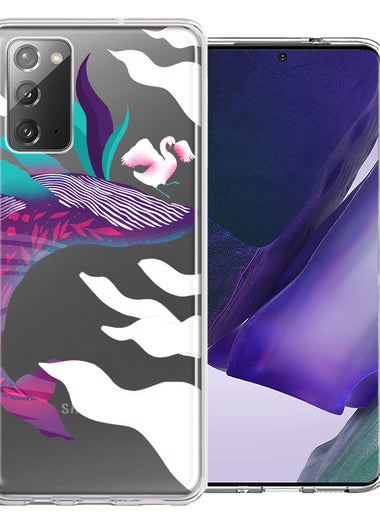Samsung Galaxy Note 20 Mystic Floral Whale Design Double Layer Phone Case Cover