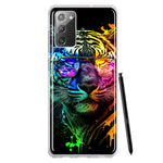 Samsung Galaxy Note 20 Neon Rainbow Swag Tiger Hybrid Protective Phone Case Cover
