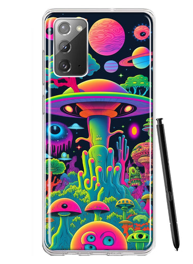 Samsung Galaxy Note 20 Neon Rainbow Psychedelic UFO Alien Planet Hybrid Protective Phone Case Cover