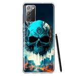 Samsung Galaxy Note 20 Blue Apocalypse Cyberpunk Skull Feather Double Layer Phone Case Cover