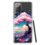 Samsung Galaxy Note 20 Kawaii Manga Pink Cherry Blossom Japanese Sky Floral Ocean Hybrid Protective Phone Case Cover
