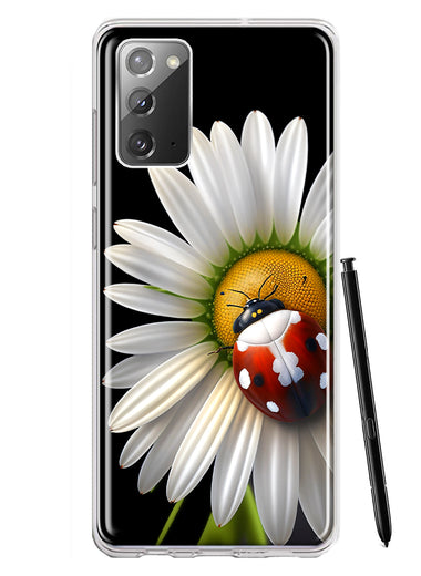 Samsung Galaxy Note 20 Cute White Daisy Red Ladybug Double Layer Phone Case Cover