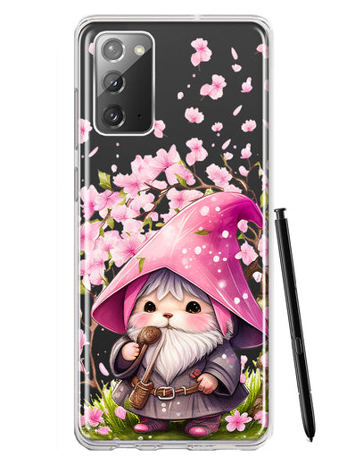 Samsung Galaxy Note 20 Cute Pink Cherry Blossom Gnome Spring Floral Flowers Double Layer Phone Case Cover