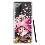 Samsung Galaxy Note 20 Cute Pink Cherry Blossom Gnome Spring Floral Flowers Double Layer Phone Case Cover