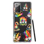 Samsung Galaxy Note 20 Colorful Neon Glow Rainbow Gnomes Painting Hybrid Protective Phone Case Cover