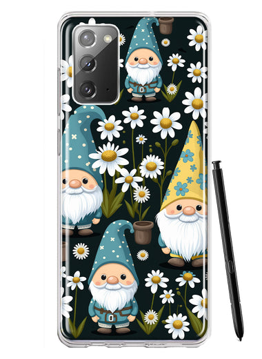 Samsung Galaxy Note 20 Cute White Daisies Gnomes Flowers Floral Double Layer Phone Case Cover