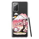 Samsung Galaxy Note 20 Kawaii Manga Pink Cherry Blossom Fuji Mountain Mochi Girl Hybrid Protective Phone Case Cover