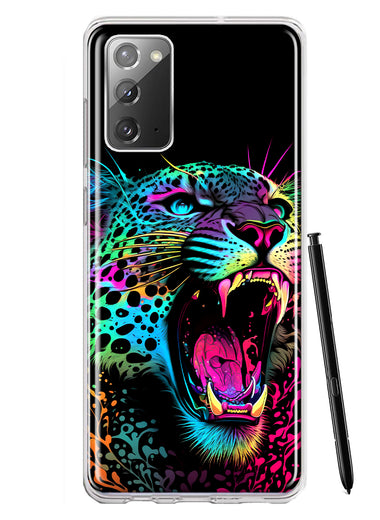 Samsung Galaxy Note 20 Neon Rainbow Glow Colorful Leopard Hybrid Protective Phone Case Cover