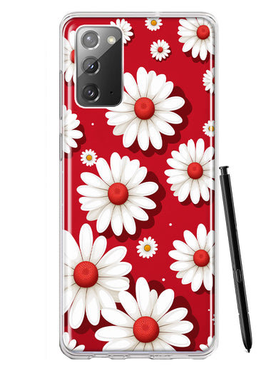Samsung Galaxy Note 20 Cute White Red Daisies Polkadots Double Layer Phone Case Cover
