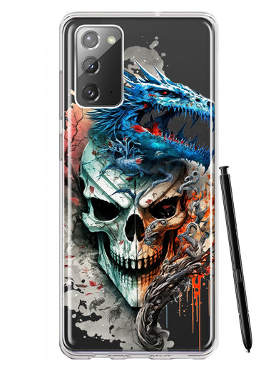 Samsung Galaxy Note 20 Fantasy Blue Dragon Dream Skull Double Layer Phone Case Cover