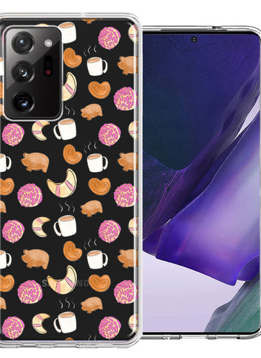 Samsung Galaxy Note 20 Ultra Mexican Pan Dulce Cafecito Coffee Concha Polka Dots Double Layer Phone Case Cover