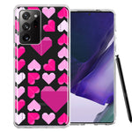 Samsung Galaxy Note 20 Ultra Pink Purple Origami Valentine's Day Polkadot Hearts Design Double Layer Phone Case Cover