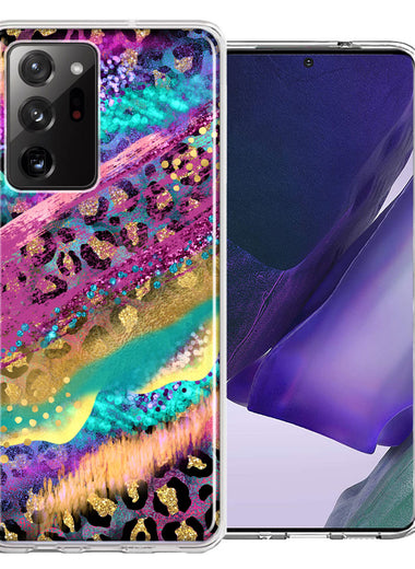 Samsung Galaxy Note 20 Ultra Leopard Paint Colorful Beautiful Abstract Milkyway Double Layer Phone Case Cover
